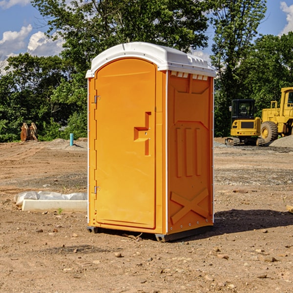 how often are the portable restrooms cleaned and serviced during a rental period in Redwood Estates California